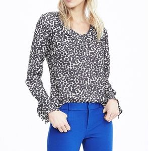 Banana Republic Print Layered-Cuff Blouse